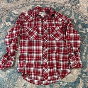 Wrangler Red and White Plaid Men's Shirt
